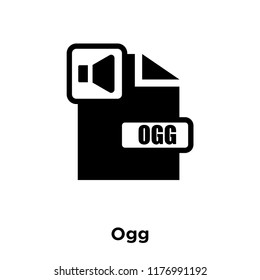 Ogg icon vector isolated on white background, logo concept of Ogg sign on transparent background, filled black symbol