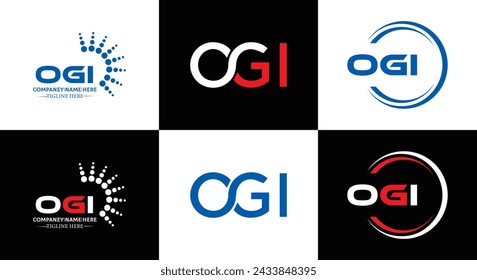 OGI logo. O G I design. White OGI letter. OGI, O G I letter logo design. Initial letter OGI linked circle uppercase monogram logo.