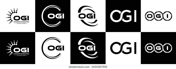 OGI logo. O G I design. White OGI letter. OGI, O G I letter logo design. Initial letter OGI linked circle uppercase monogram logo.