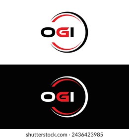 OGI logo. O G I design. White OGI letter. OGI, O G I letter logo design. Initial letter OGI linked circle uppercase monogram logo.