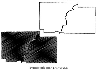 Ogle County, Illinois (U.S. county, United States of America, USA, U.S., US) map vector illustration, scribble sketch Ogle map