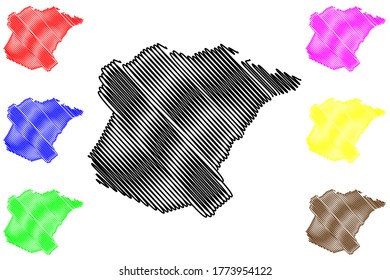 Condado de Oglethorpe, Georgia (Condado de Estados Unidos, Estados Unidos de América, Estados Unidos, EE.UU., EE.UU.) mapa ilustrativo vectorial, dibujo garabato Mapa de Oglethorpe