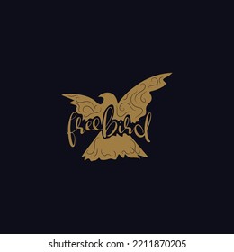 ogo concept with bird symbol. Symbol of freedom, spirit of life, independence, challenge, exploration etc