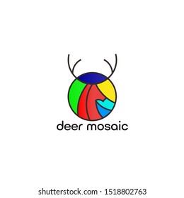 ogo mosaic deer head , Vector colorful deer head with mosaic style.