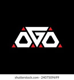 OGO triangle letter logo design with triangle shape. OGO triangle logo design monogram. OGO triangle vector logo template with red color. OGO triangular logo Simple, Elegant, and Luxurious design.