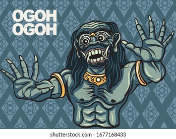Estatua de Ogoh-ogoh en Bali - vector