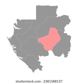 Ogooue Lolo province map, administrative division of Gabon. Vector illustration.