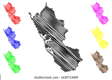 Ogooue-Maritime Province (Subdivisions of Gabon, Gabonese Republic) map vector illustration, scribble sketch Ogooue Maritime map