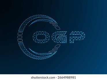 Diseño de Vector de logotipo de letra baja de polietileno OGP. Diseño de logotipo de poliéster inferior de OGP. Logotipo de poliéster bajo.