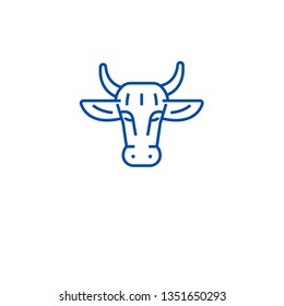 Ogranic beef line icon concept. Ogranic beef flat  vector symbol, sign, outline illustration.
