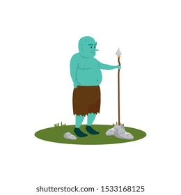 ogre fantasy magic with spear vector illustration design