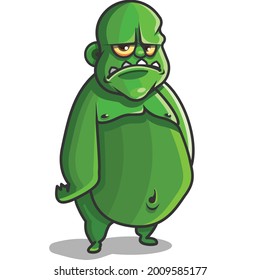 Ogre green monster sad man cartoon