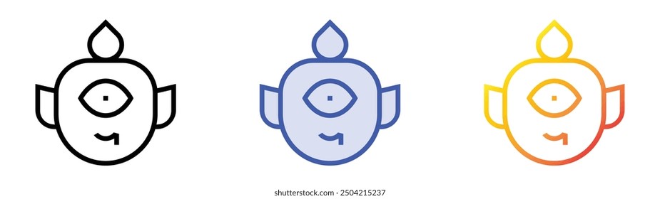 ogre icon. Linear, Blue Fill and Gradient Style Design Isolated On White Background