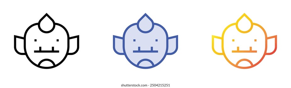 ogre icon. Linear, Blue Fill and Gradient Style Design Isolated On White Background