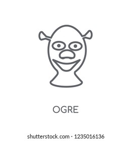ogre linear icon. Modern outline ogre logo concept on white background from Fairy Tale collection. Suitable for use on web apps, mobile apps and print media.