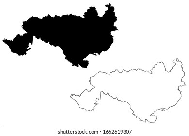 Ogre Municipality (Republic Of Latvia, Administrative Divisions Of Latvia, Municipalities And Their Territorial Units) Map Vector Illustration, Scribble Sketch Ogre Map