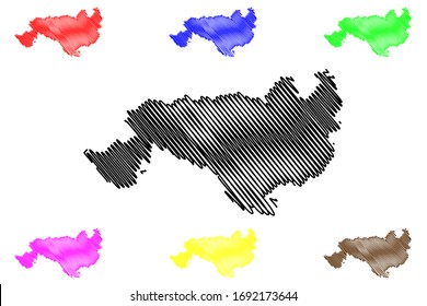 Ogre Municipality (Republic Of Latvia, Administrative Divisions Of Latvia, Municipalities And Their Territorial Units) Map Vector Illustration, Scribble Sketch Ogre Map