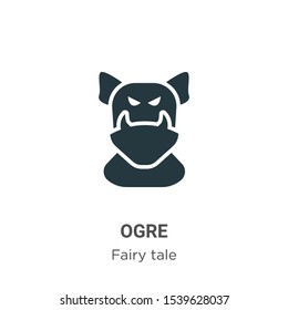 Ogre vector icon on white background. Flat vector ogre icon symbol sign from modern fairy tale collection for mobile concept and web apps design.