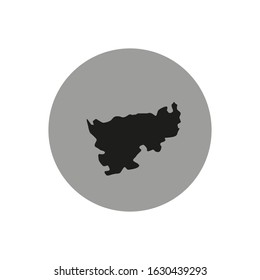 Ogres region map, country of Latvia