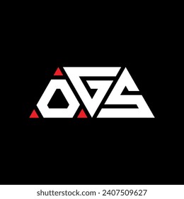 OGS triangle letter logo design with triangle shape. OGS triangle logo design monogram. OGS triangle vector logo template with red color. OGS triangular logo Simple, Elegant, and Luxurious design.