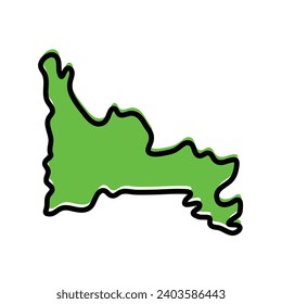 Ilustración del mapa vectorial del estado de Ogun en Nigeria.
