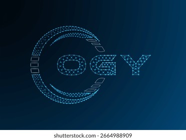 Diseño de Vector de logotipo de letra baja de polietileno OGY. Diseño de logotipo de poliéster inferior OGY. Logotipo de poliéster bajo.