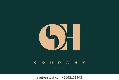 OH Abstract Geometric Logo Design. Modern and elegant logo design with simplistic typography elements, showcasing branding excellence.