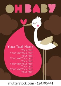 oh baby card design. vector illustration