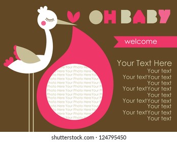 oh baby card design. vector illustration