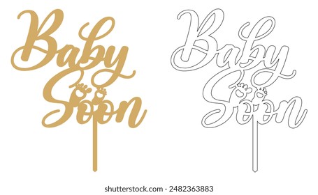 Oh Baby Cursive Text Lettering Banner Poster for Baby Shower