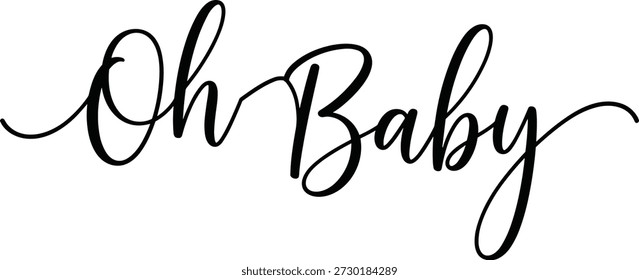 Tipografía cursiva elegante del bebé con la escritura negra que fluye, frase decorativa elegante para el diseño de la ducha y del cuarto de niños del bebé