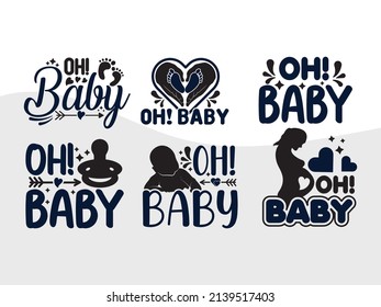 Oh Baby Printable Vector Illustration svg