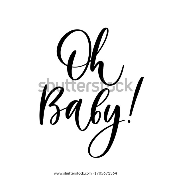 Oh Baby Baby Shower Inscription Babies Stock Vector Royalty Free