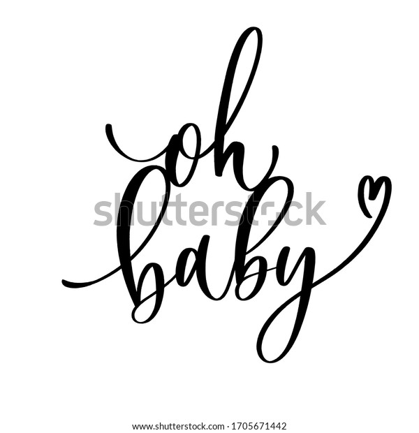 Oh Baby Baby Shower Inscription Babies Stock Vector Royalty Free