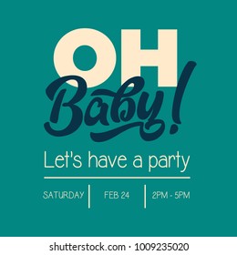 Oh Baby Shower Invitation Greeting Card