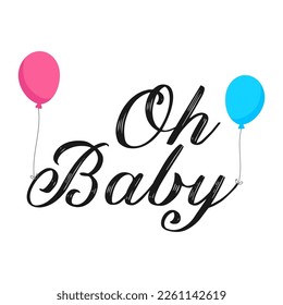 Oh, Baby. Babydusche Partykarte, Banner Vektordesign.