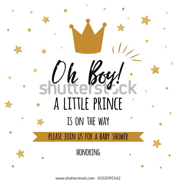 Oh Boy Little Prince Text Gold Stock Vector Royalty Free 1032090562