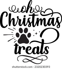 oh Christmas treats svg, Dog Christmas svg design, pet Christmas svg file