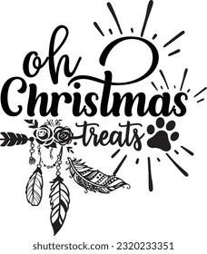 oh Christmas treats svg, Dog Christmas svg design, pet Christmas svg file