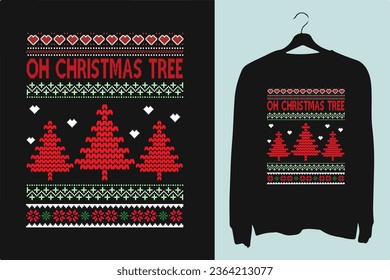 "Oh Christmas Tree" Retro Christmas t-shirt sweater design