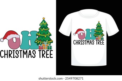 Oh Christmas Tree Vol - 2 Retro, Retro Christmas Sublimation , Christmas Bag Designs , Retro Sublimation Design