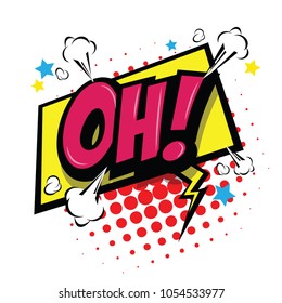 Oh! Comic Speech Bubble, Cartoon. art and illustration vector file.