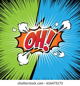 Oh! Comic Speech Bubble, Cartoon. art and illustration vector file.