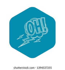Oh, comic text sound effects icon. Outline illustration of Oh, comic text sound effects vector icon for web