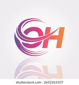 OH Creative Gradient Swirl Monogram Logo – Modern Abstract Letter mark Design for Professional Branding and Digital Identity