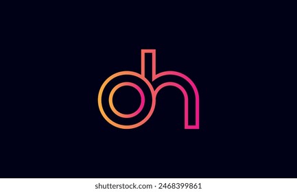 OH Creative And Modern OH Logo. Initial Letter OH Logo Design on Black Background.