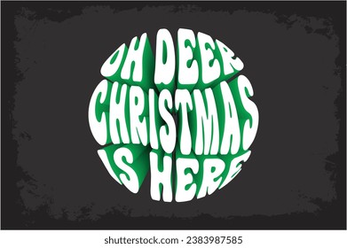 OH DEER Weihnachten ist hier kreativer 3D-Text-Effekt