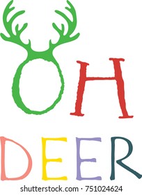 oh deer letter vector