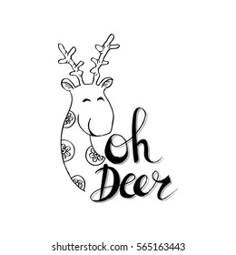 "Oh deer" lettering