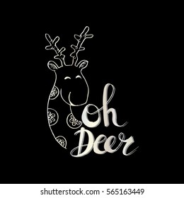 "Oh deer" lettering